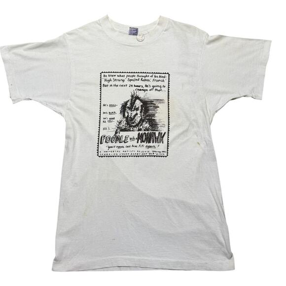 Vintage 1980s Lynda Barry Poodle With a Mohawk T-Shirt Single Stitch L - Picture 1 of 9